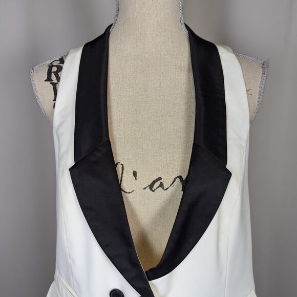 Y2K BB Dakota Tuxedo Style Vest Black and White Size Large - Picture 12 of 13